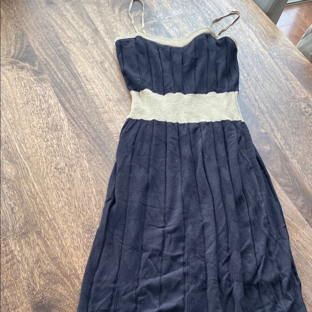 Maje Black Pleated Sundress with Spaghetti Straps
